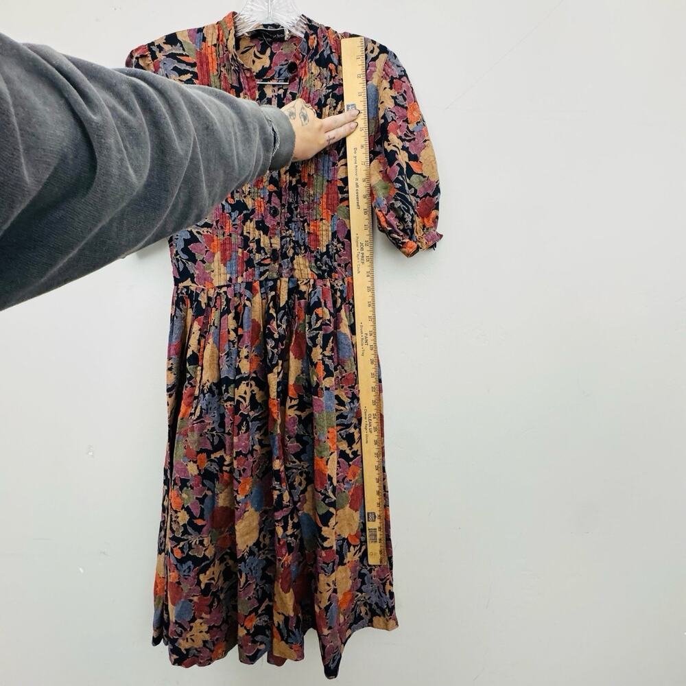 Albert Nipon Brown And Red Multicolor Floral Half… - image 4